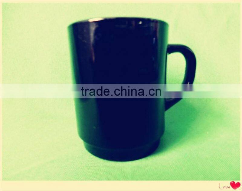 8oz Glass Package Coffee Cup /Black Glass Drinkware Cup with Handle Mug