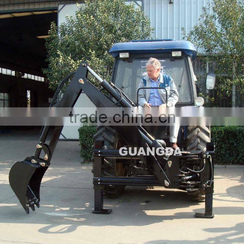 Side shift boom backhoe attachments for tractors