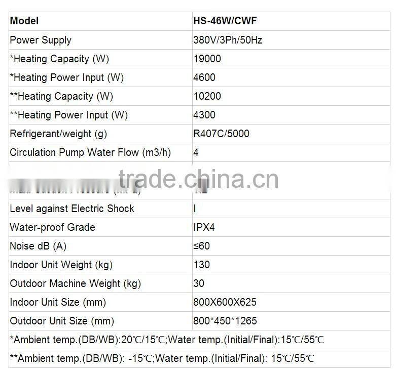 villa split evi low ambient air source heat pump 20kw water heater