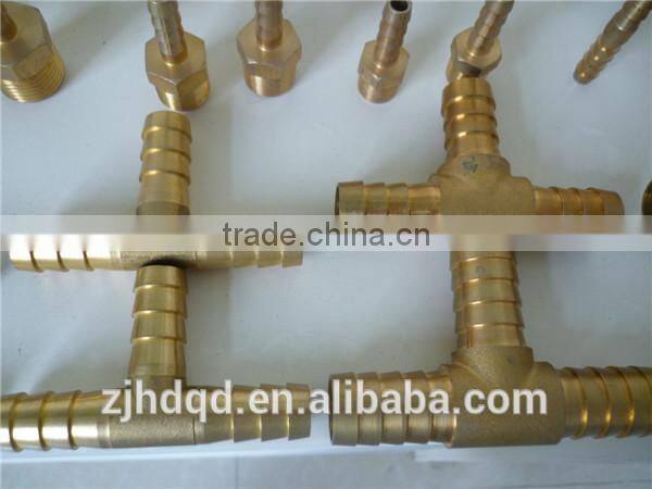 T-type hose barb ,brass tee connector, size 3/16" 1/4" 5/16" 3/8" 1/2" 5/8",copper hose barb fitting