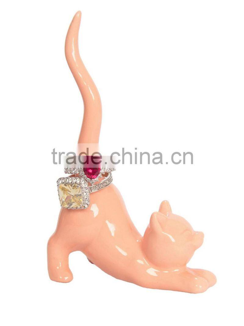 Handpainted Custom Cat Animal Ceramic Ring Holder