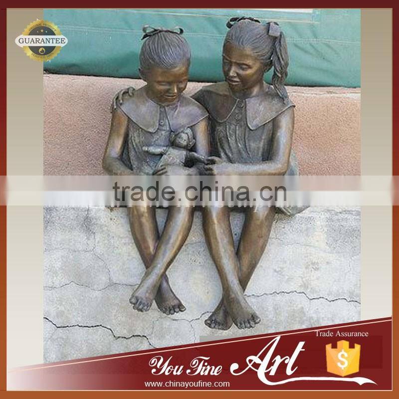 Outdoor Bronze Girls Statue For Decoration