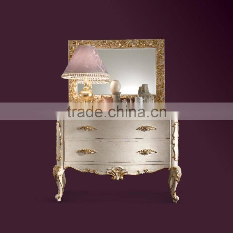 Luxury French Style Bedroom Furniture, Dressing Table with Mirror