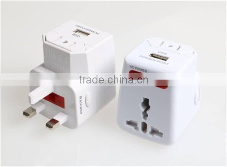 Global Travel plug multifunction converter with a single USB port universal adapter