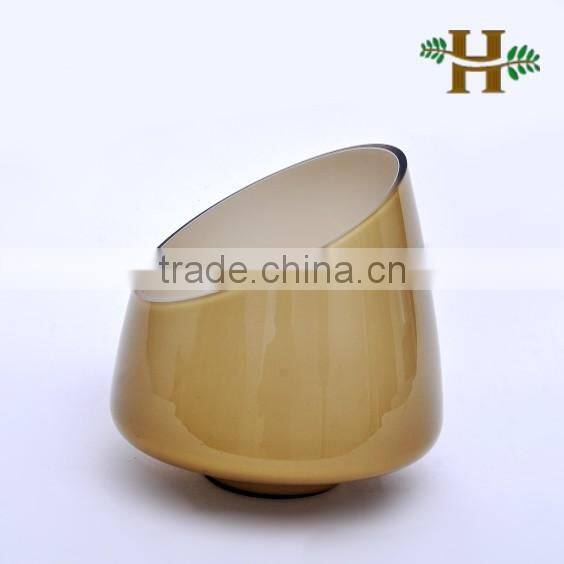 Lavender Oblique Glass Bowl Lantern Vase