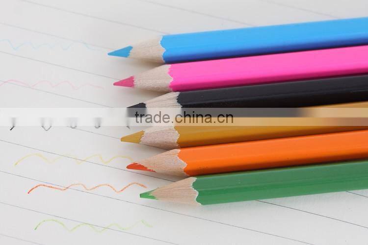 Factory Wholesale School Kids 24 colors Recycled Wooden Colored Pencils with tube