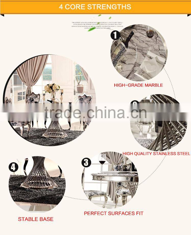 TH381 Home Furniture Oval Marble Top Dining Table Designs