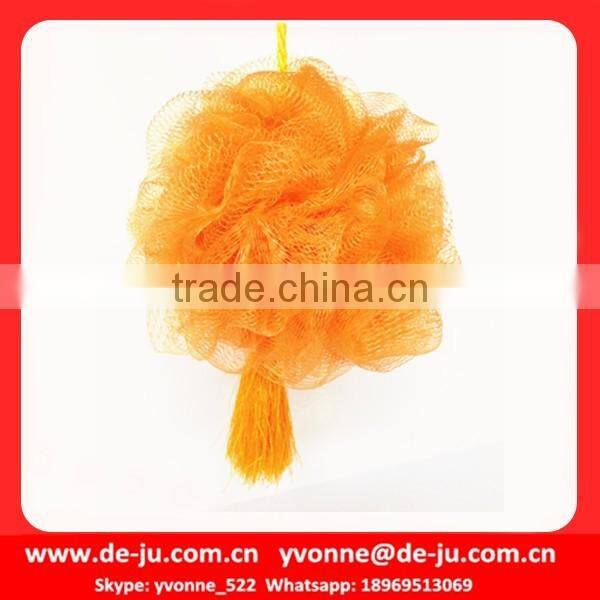 Orange Fringe Tassel Body Benefits Net Bath Sponge