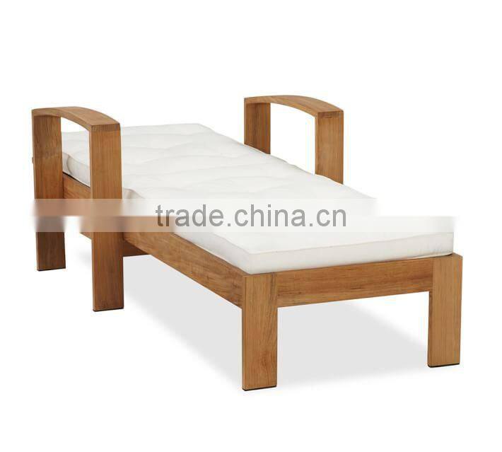 Adjustable teak wood beach lounge chair garden wooden sun lounger