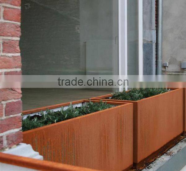 FO-9C16 rectangular corten steel planter with any size