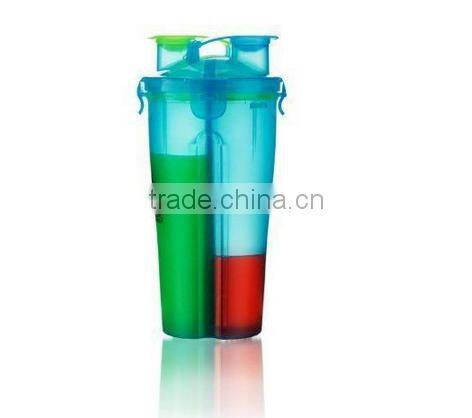 600ml Plastic Double Separated Shaker Bottle BPA Free
