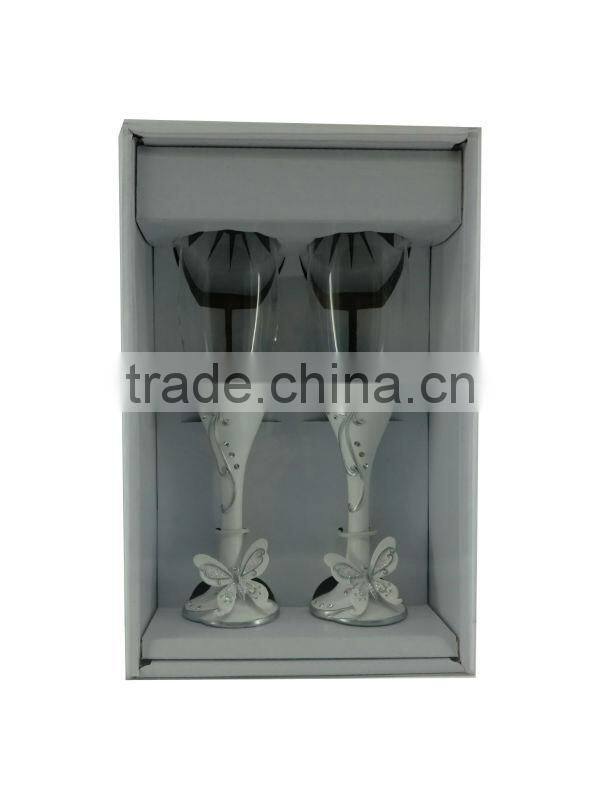 resin butterfly decorative champagne toasting flutes