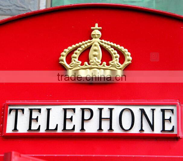 Botou Hengsheng 2015 powder coated red steel metal antique London telephone booth