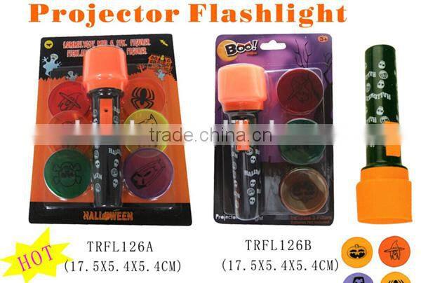 Plastic halloween projection led flashlight different logo projector led torch