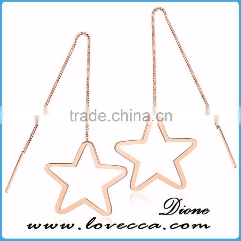 Latest earring designs Ear Line long chain line earrings Stainless steel