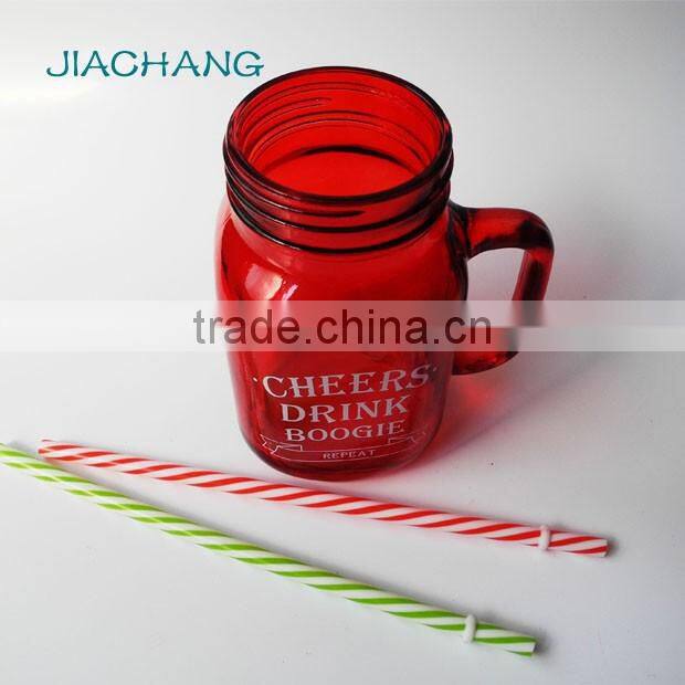 stained cheers drink glass letter juice cold coffee mug with screw lid