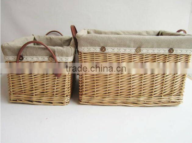 factory supply hand-made square wicker basket