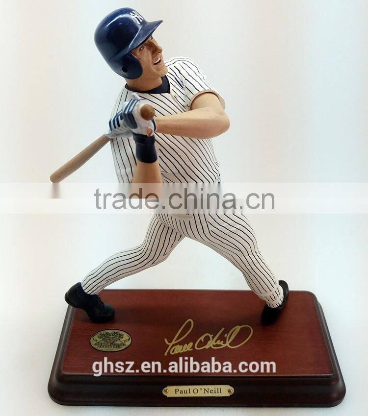 Custom resin bust baseball player figurine