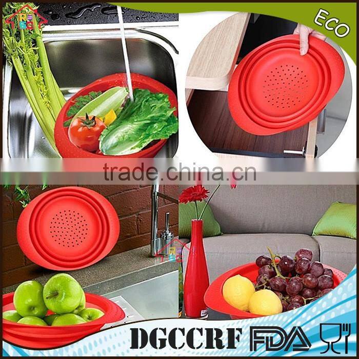 NBRSC Silicone Collapsible Colander Spaghetti Strainer Mesh Drainer for Food Pasta Vegetables Fruit