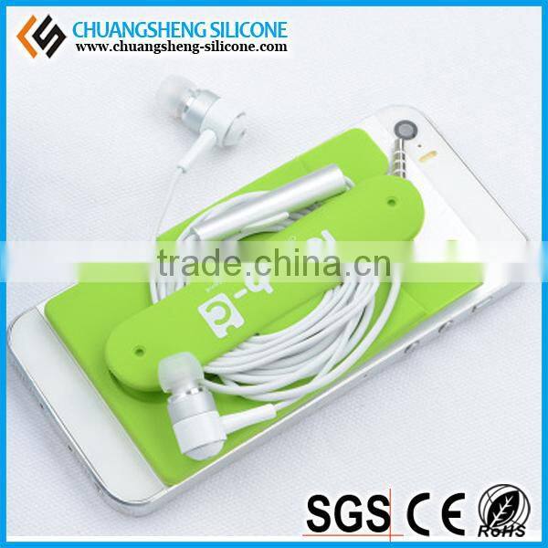 Candy color eco-friendly silicone phone holder, multifunctional card case phone keeper, mobile phone sticker