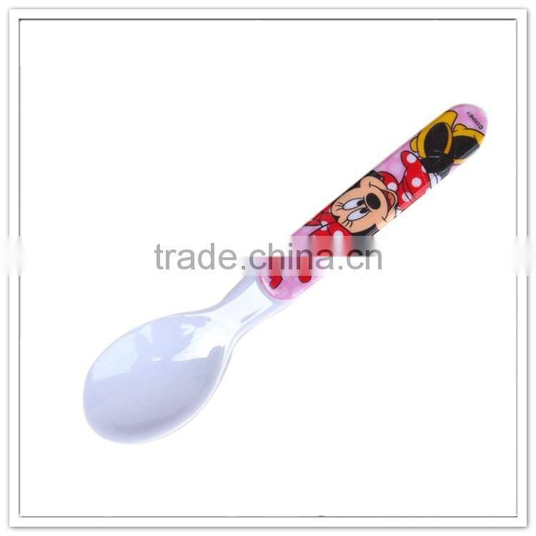 Mouse printing Food safe ornaments 100% melamine colored spoon plastic