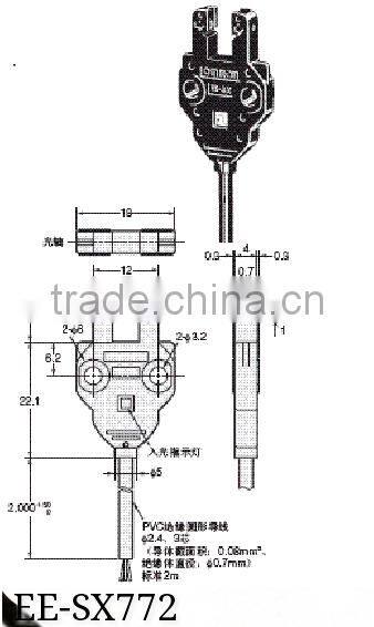EE-SX772A Miniature photoelectric sensor 2M T-lead type sensor Optocoupler