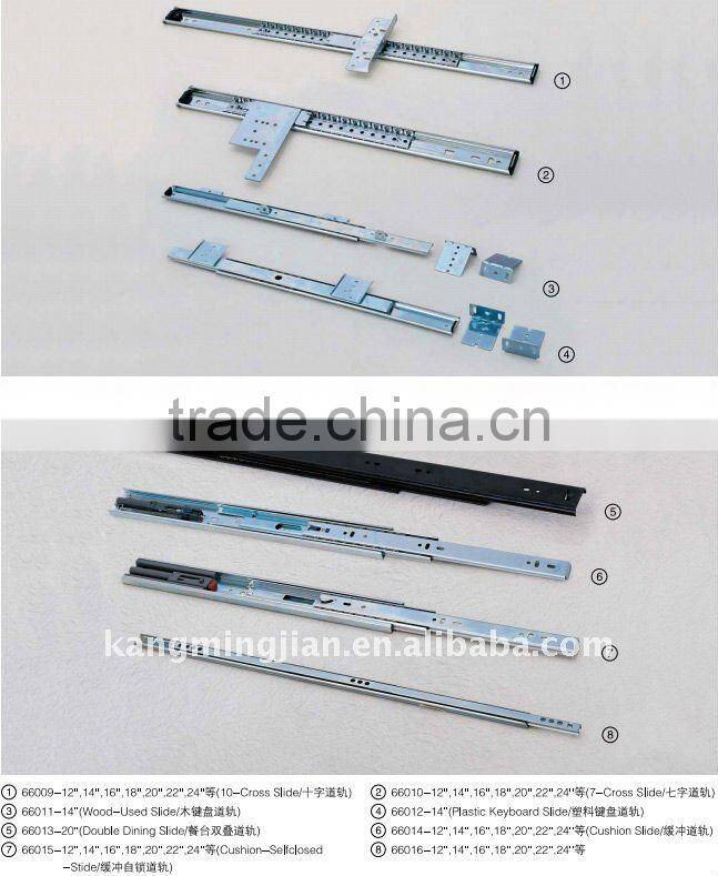 Adjustable keyboard ball bearing slide