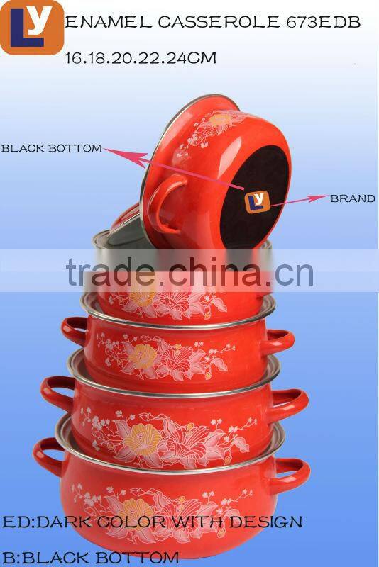 676EDB 6pcs set enamel cookware enamel casserole