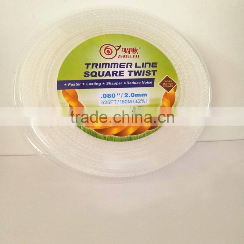 Brush Cutter Parts Nylon Grass 2.0mm square twist Trimmer Line