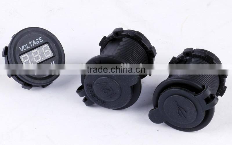 12V USB Charger Voltometer Socket