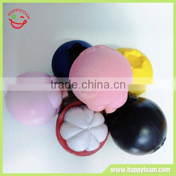 Fruit Mangosteen Soft PU foam material squishy slow rising stress toy