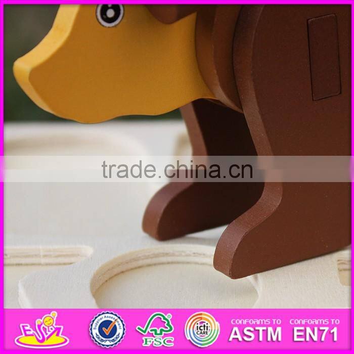 2017 New product children diy wooden animals puzzle games W14G039