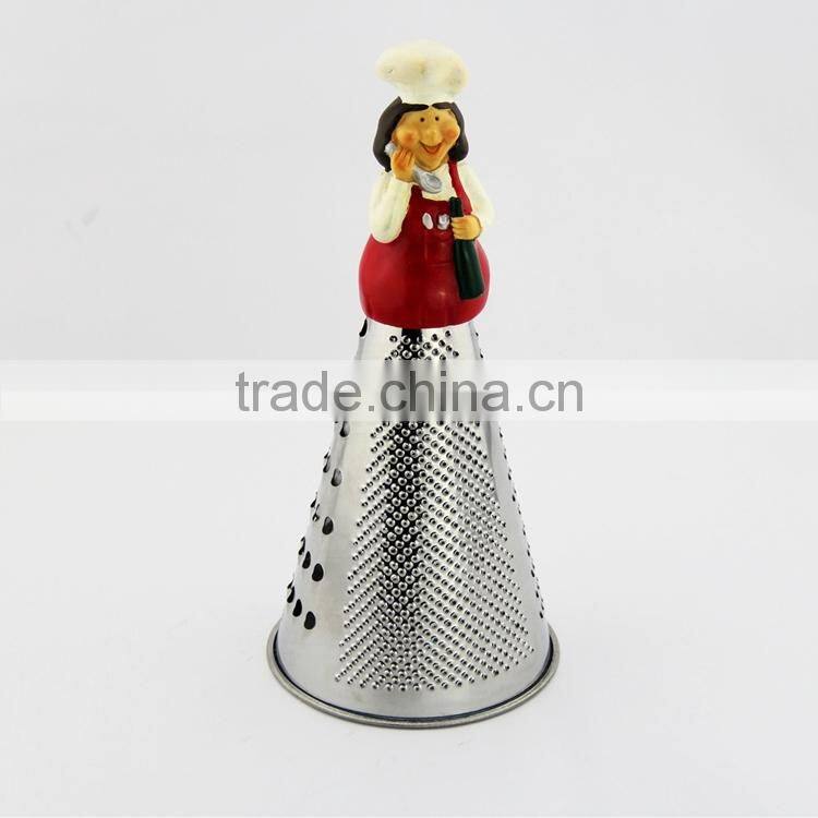 Happy woman cooker statue resin handle stainless steel 10 inch cheese grater electric