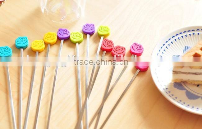 High Quality 2 Pieces Per Set Stainless Steel With Silicone Coffee Stirrer