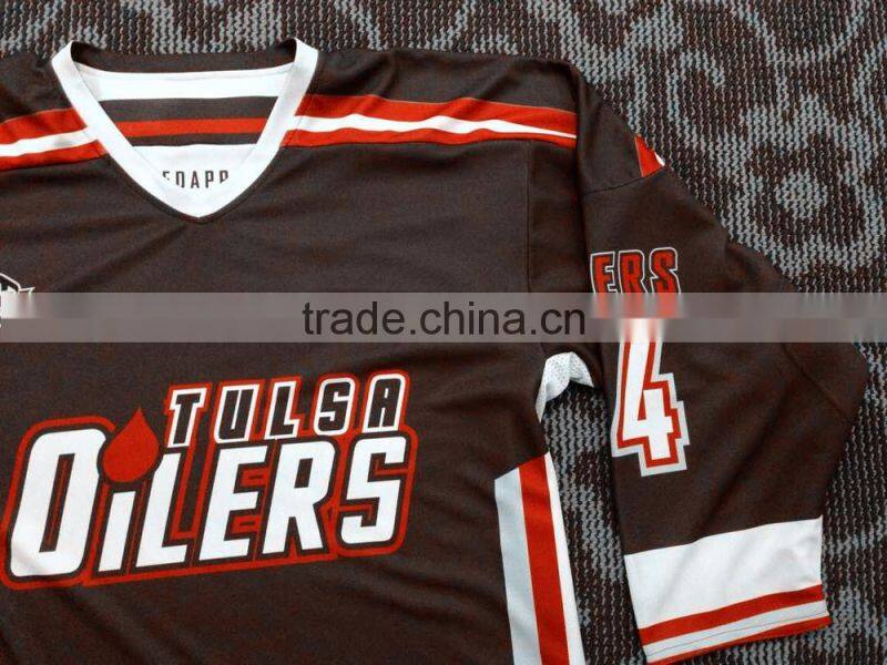 Hongen apparel Custom Reversible Sublimation Ice Hockey Jerseys Printing