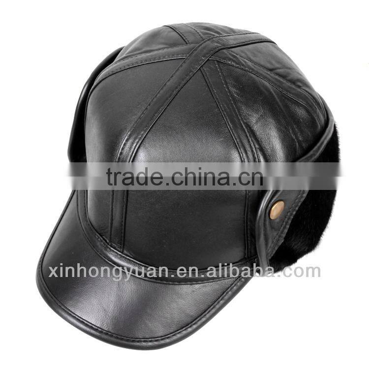 leather winter hats with earflaps