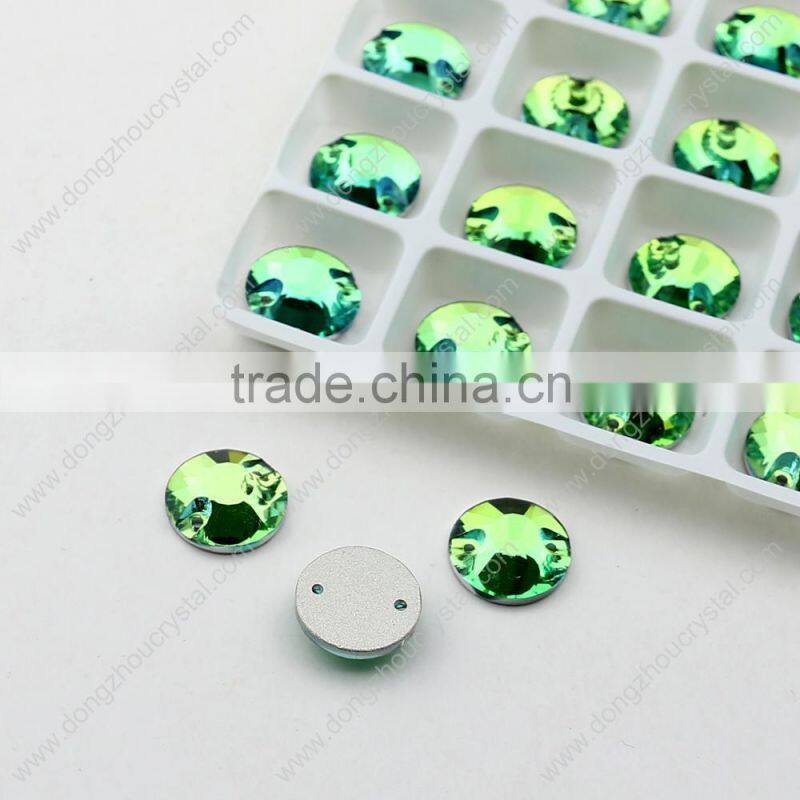 Widely used colorful round crystal sew on stones,sewing crystals on dress/jewelry/shoes/bags