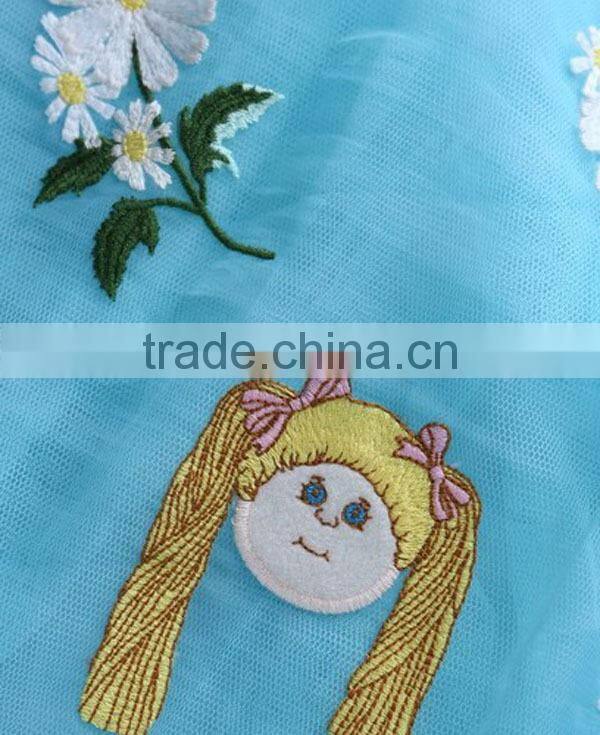 Simple Korean fashion girls' loose fit cartoon embroidered lace famous garments