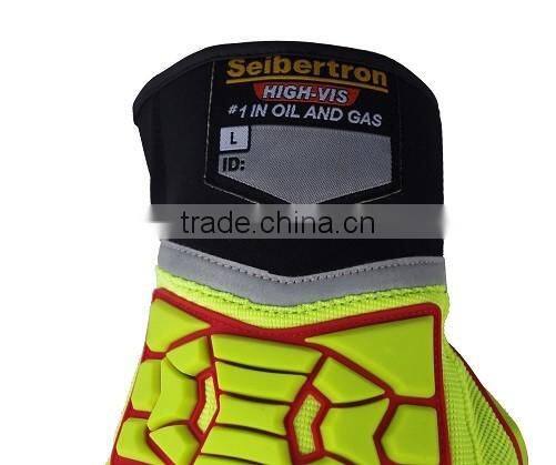 EN388 4132 oilfield anti impact gloves, palm reinforcement gloves, rigging working gloves,