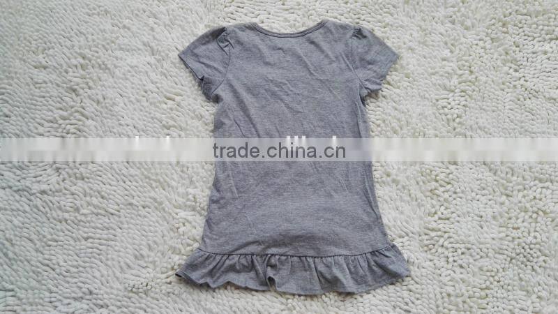 Garment stocks girl's fashion new desgin t-shirt