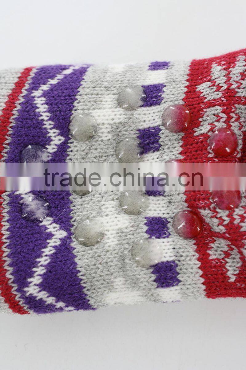 Acrylic faux fur indoor adult slipper socks