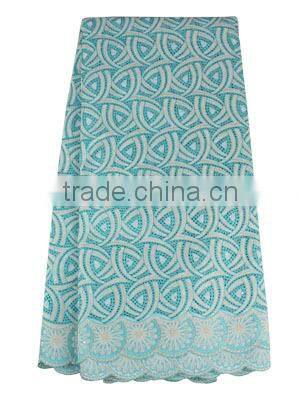 manufacture cloth outfit embroidery cotton lace fabric SL0335 royal blue