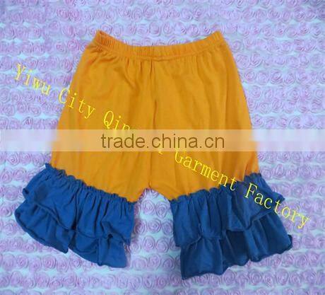 Newest Baby Double Ruffle Short Design Super Soft Cotton Kids Orange and Black Trouse Toddler Girls Halloween Outfit