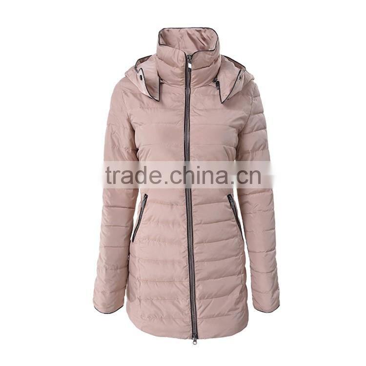 Newest Design Women Leisure Wearing Winter Hoody Padding Long Jacket