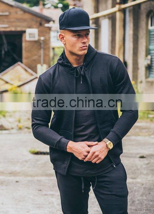 cheap custom hoodie tracksuit slim fit plain tracksuit
