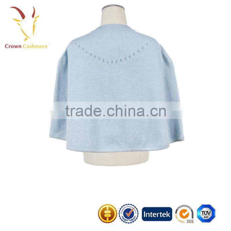 Pink Lovely Pure Cashmere Children Girls Knit Poncho Cashmere Poncho