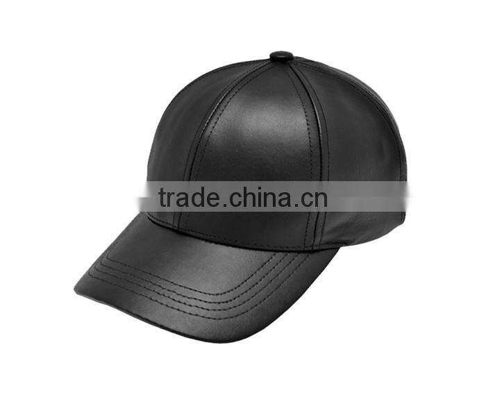Custom blank fitted leather baseball cap for sale