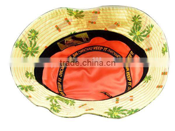 Coconut tree custom hawaii print designer bucket hat for sale