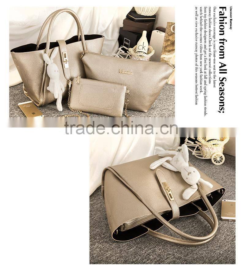 Brand Handbags 3sets Leather Women Tote Bag Casual Ladies Designs Handbag Set