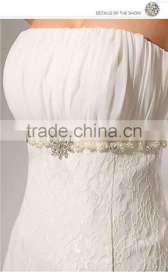 Sexy backless spaghetti straps lace wedding dress fishtail